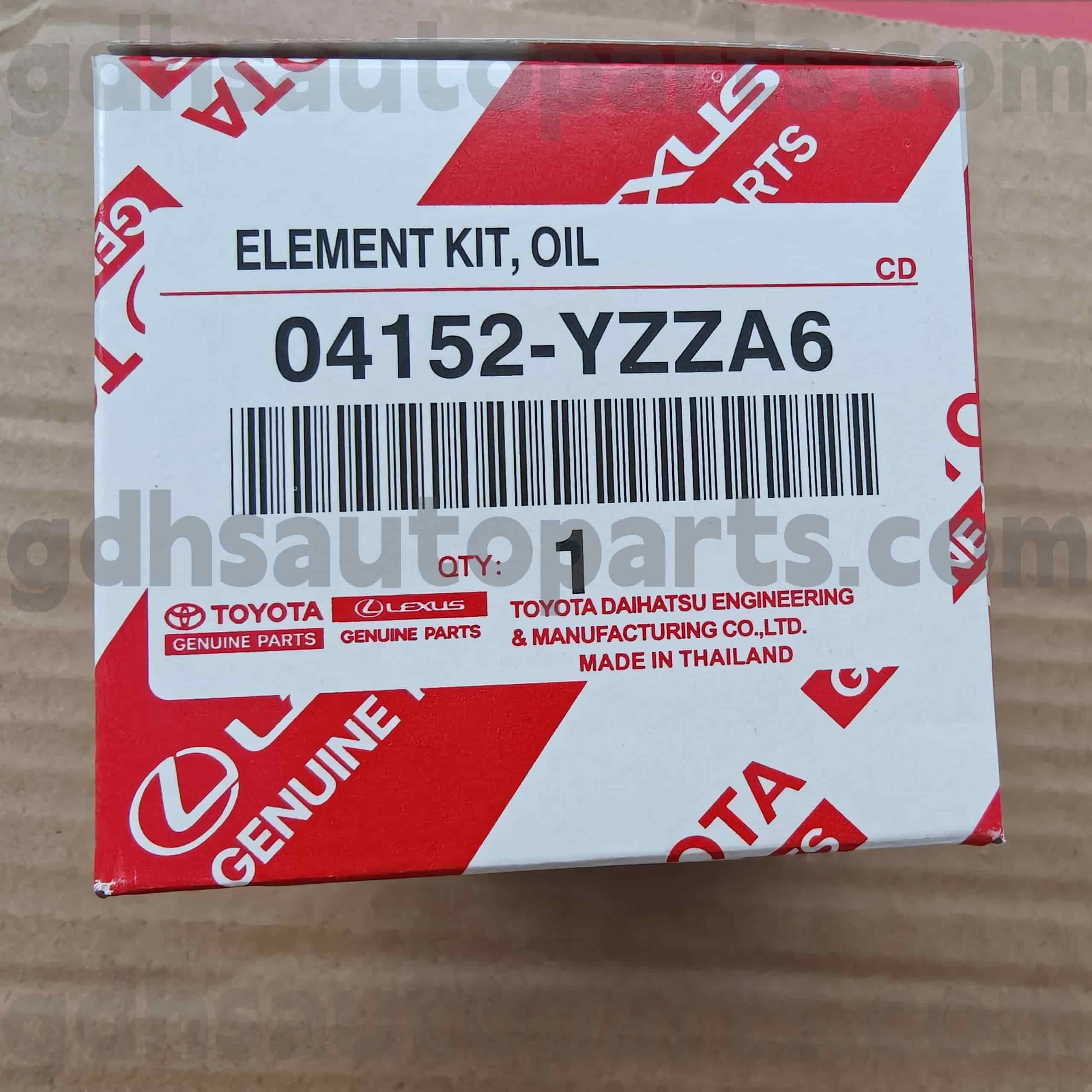 04152-yzza6 Toyota Origine Parts Oil Filtr pro podvozek č. Zre18# zgr2# z