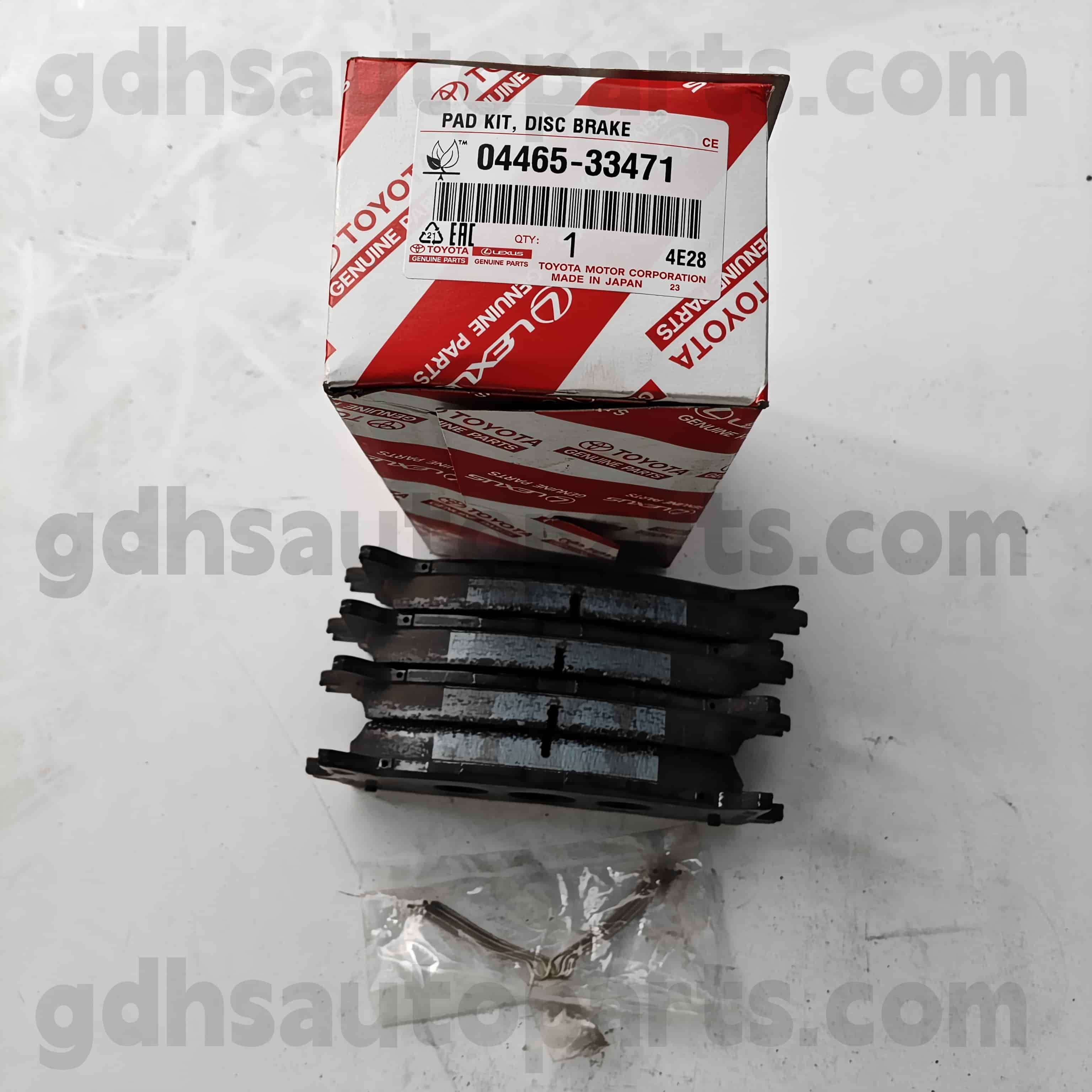 04465-33471 Toyota Origine Parts Přední brzdové podložky pro Camry 、 Lexus ES240/350 podvozek č. ACV51, ASV50, AVV50..Taiw