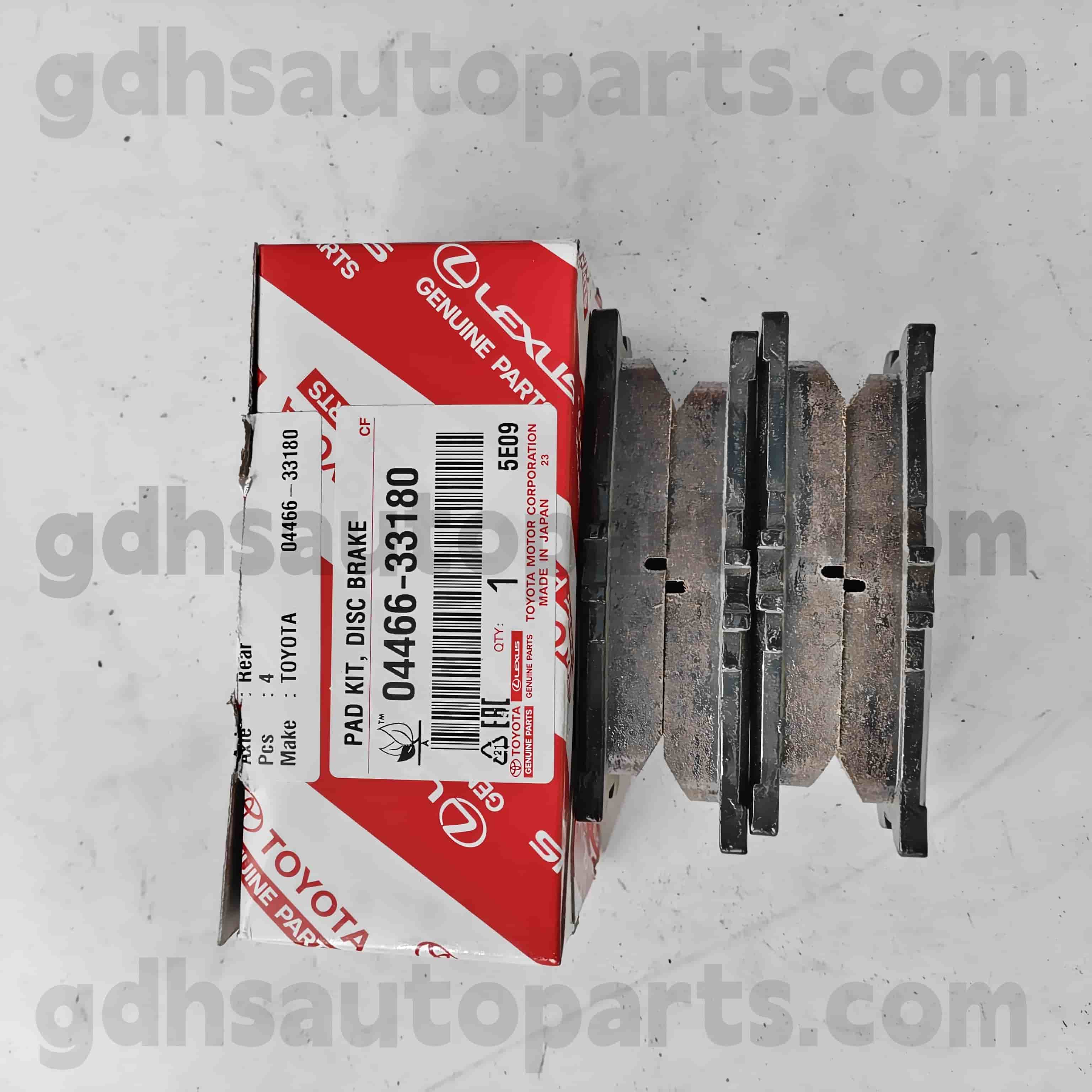 04466-33180 Toyota Origine Parts Zadní brzdová destička pro Camry 、 Lexus ES240/350 podvozek č. AHV40..pp