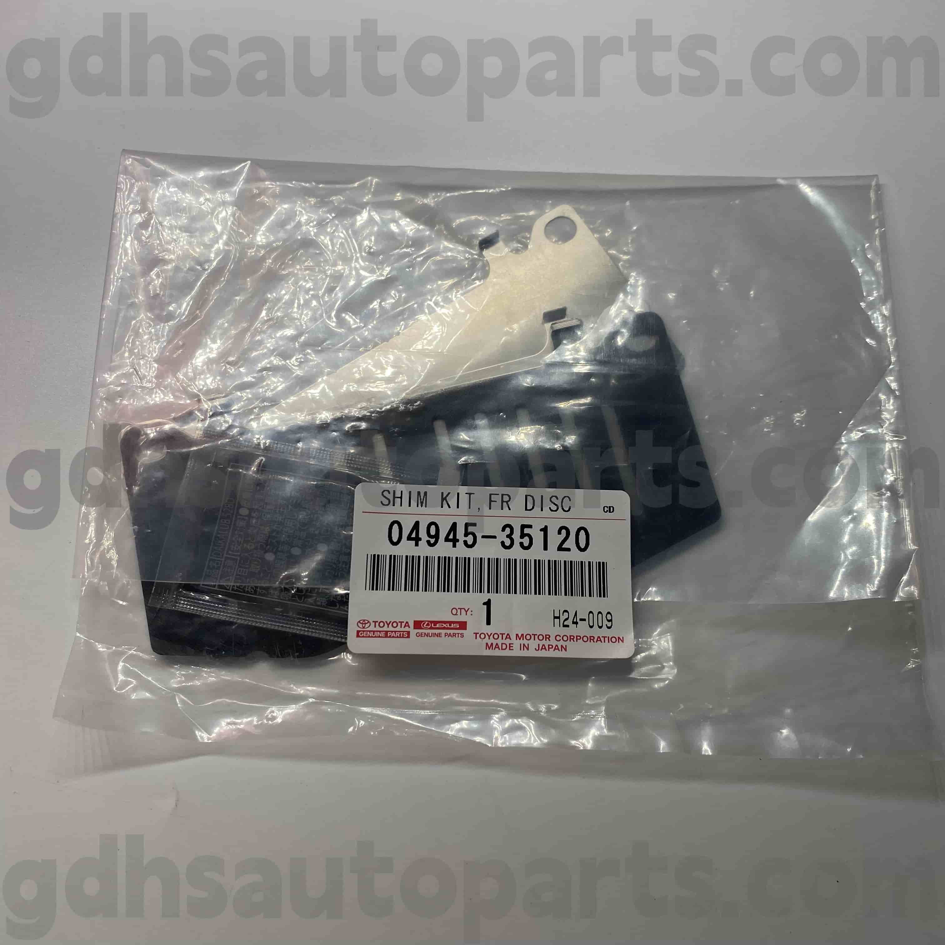 04945-35120 Toyota Origine Parts Brzdové izolační podložky pro Land Cruiser Prado, Fortuner, Hilux Chassis no. TRJ120