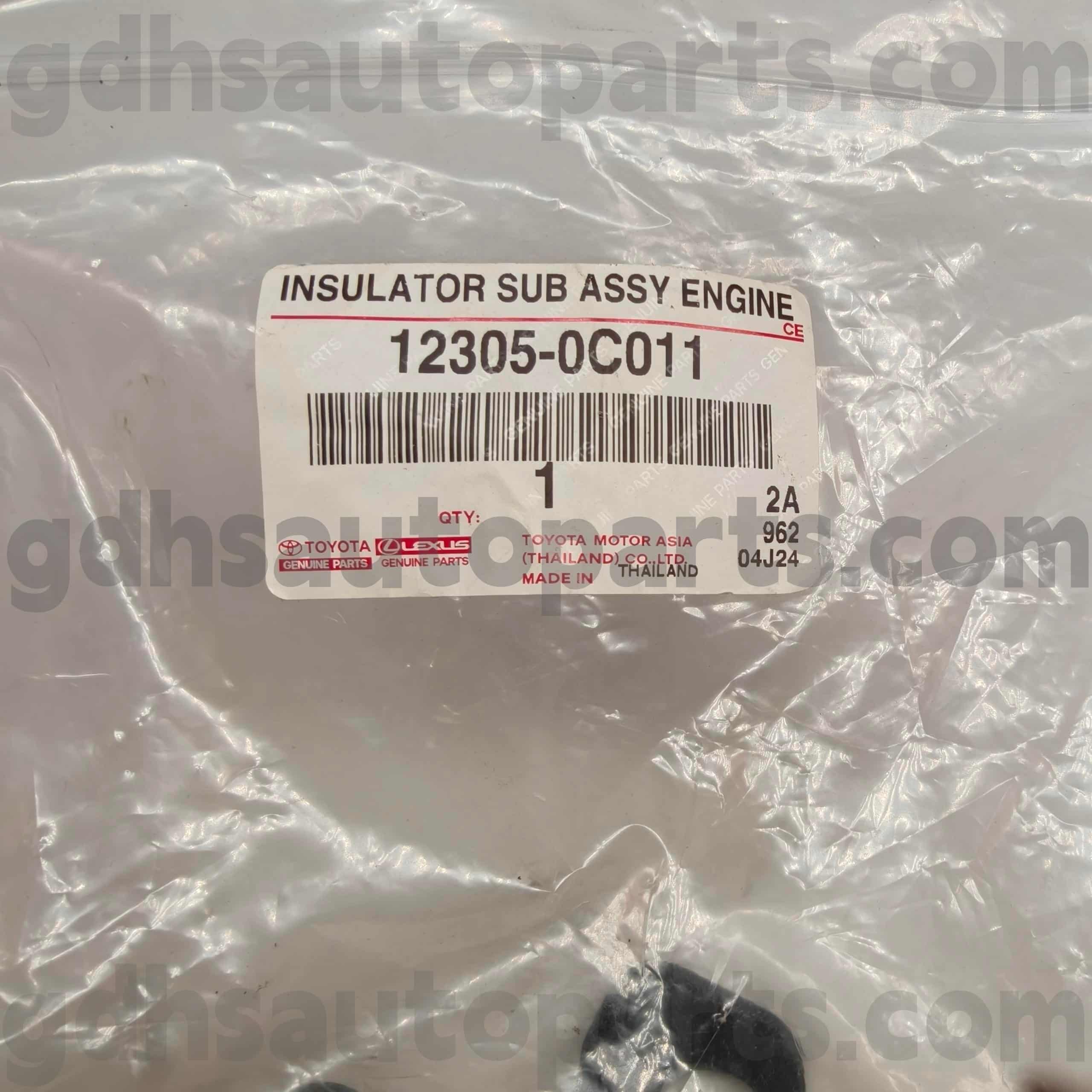 12305-0C011 Originální díly Toyota pravý držák motoru pro HILUX, FORTUNER podvozek č. TGN51