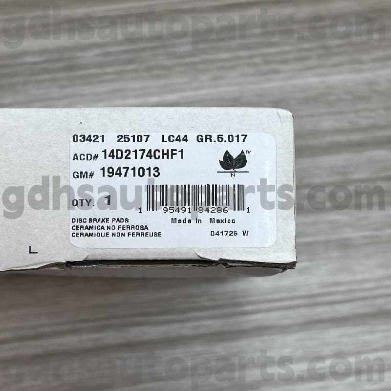 14D2174CHF1 Brzdová destička ACDELCO pro Escalade OE No.19241013